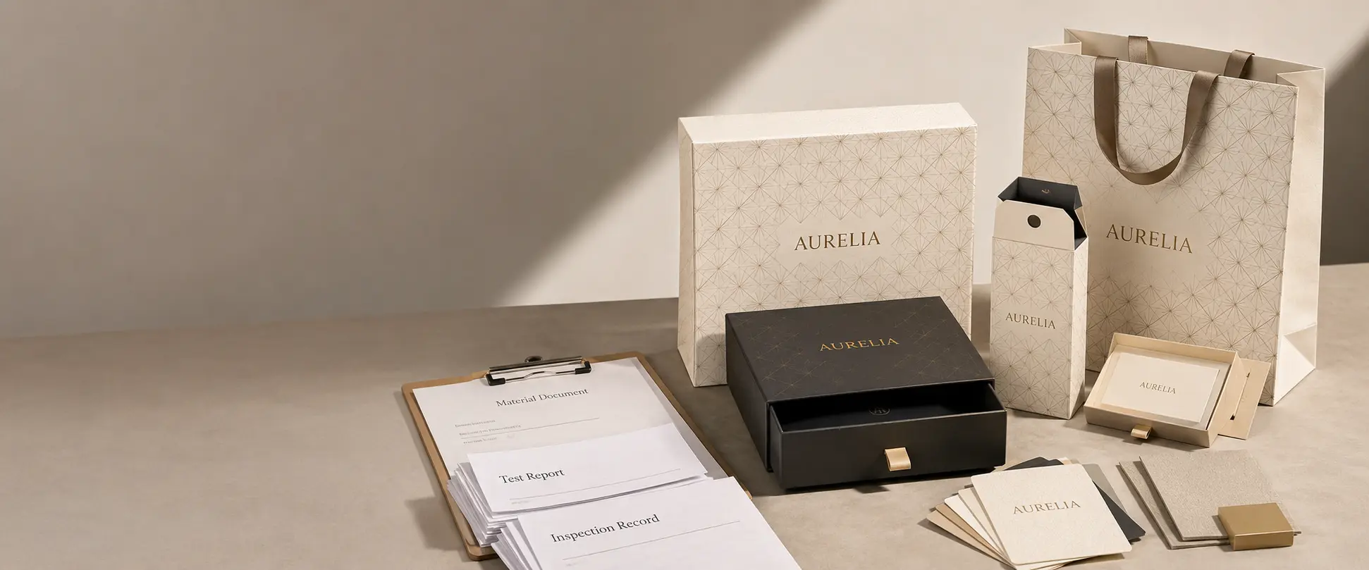 Packaging certifications and material documents for custom paper packaging projects