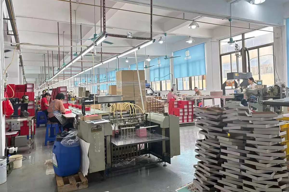Packaging being inspected during factory production