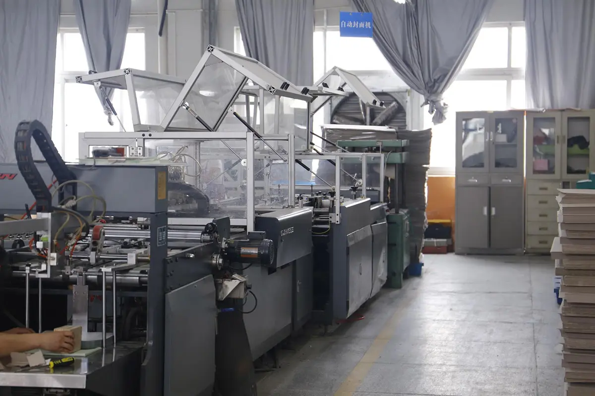 Paper converting machine prepared for packaging production