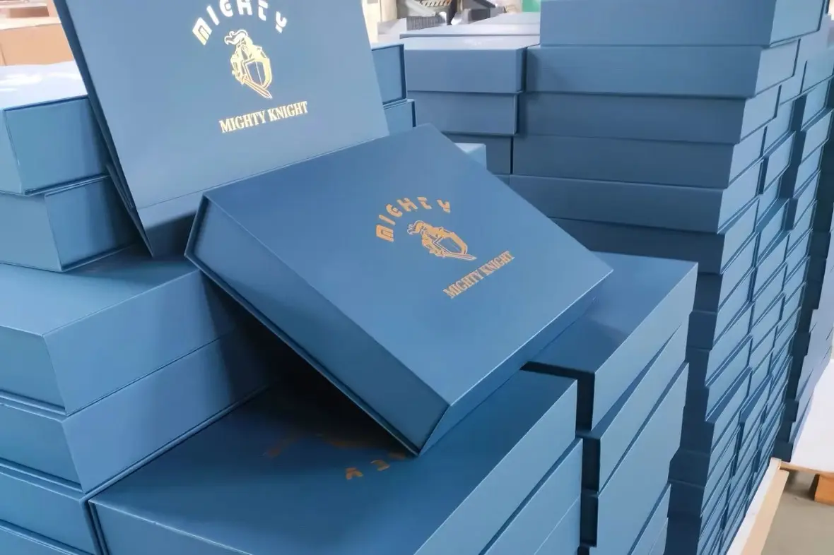 Stacked small-batch gift boxes for custom packaging MOQ planning