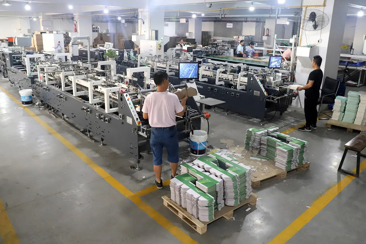 Packaging production line used for sample and bulk lead time planning