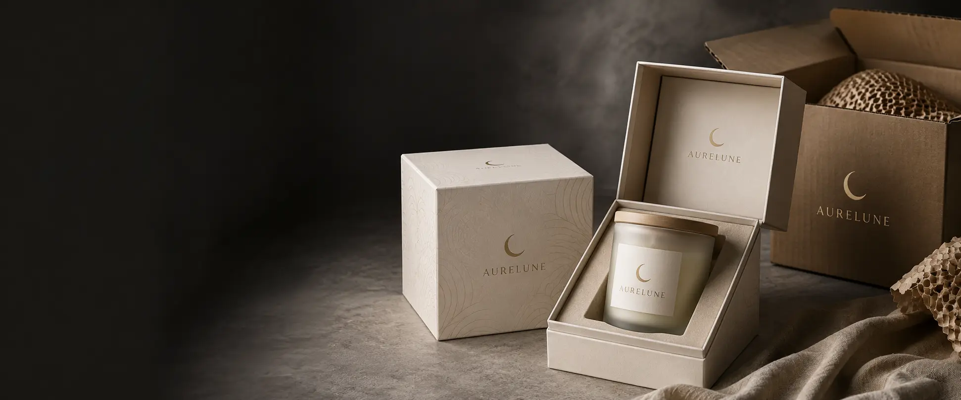 Candle packaging case study with glass jar protection