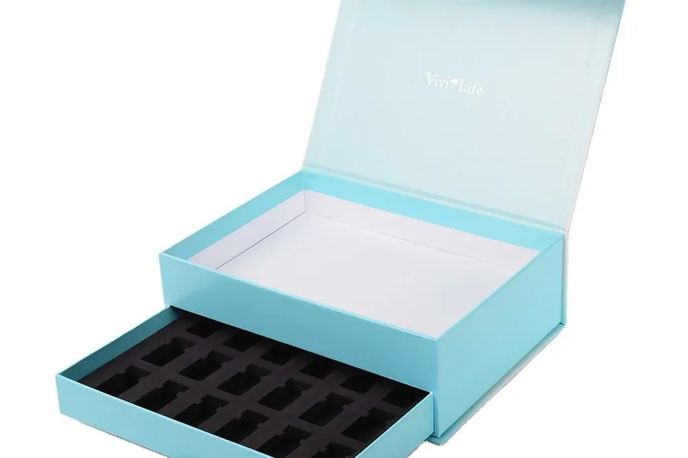 Compact jewelry box structure for ring and necklace insert stability