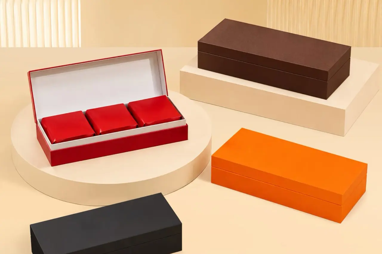 Finished jewelry brand packaging sample before bulk production