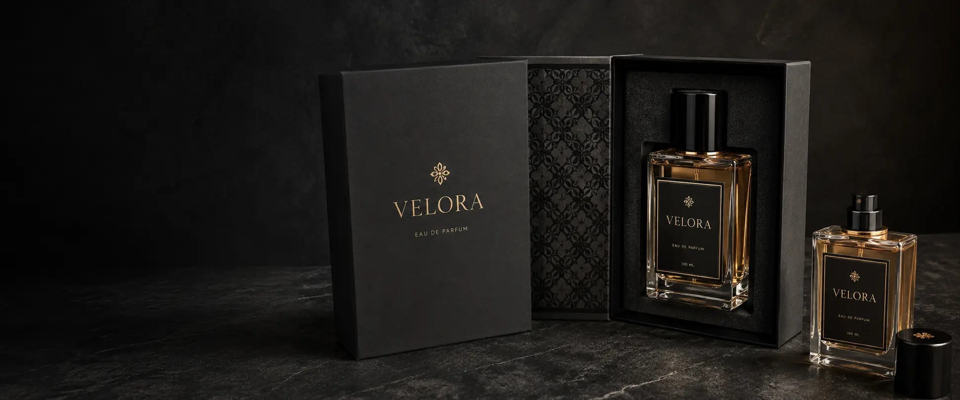 Perfume packaging case study with glass bottle insert check