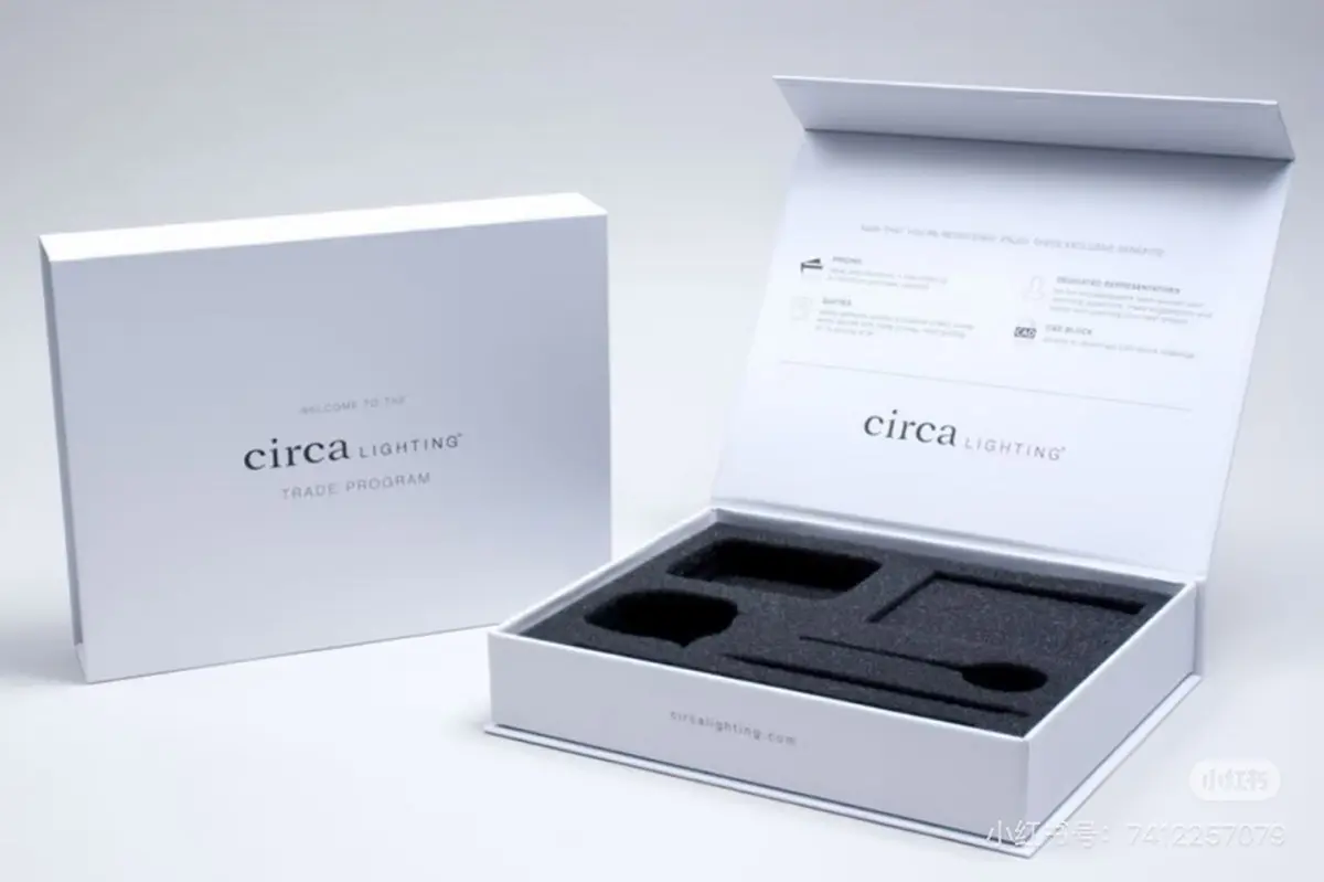 Watch packaging project background with watch box cushion and accessories