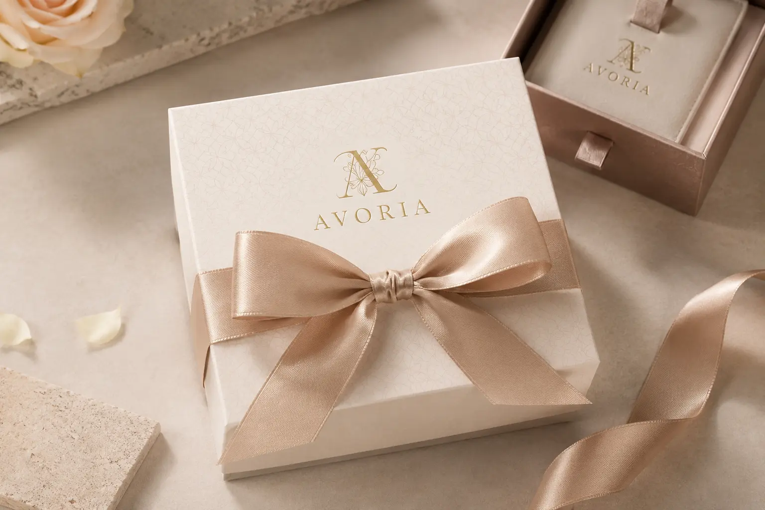 Gift box ribbon bow for luxury custom packaging