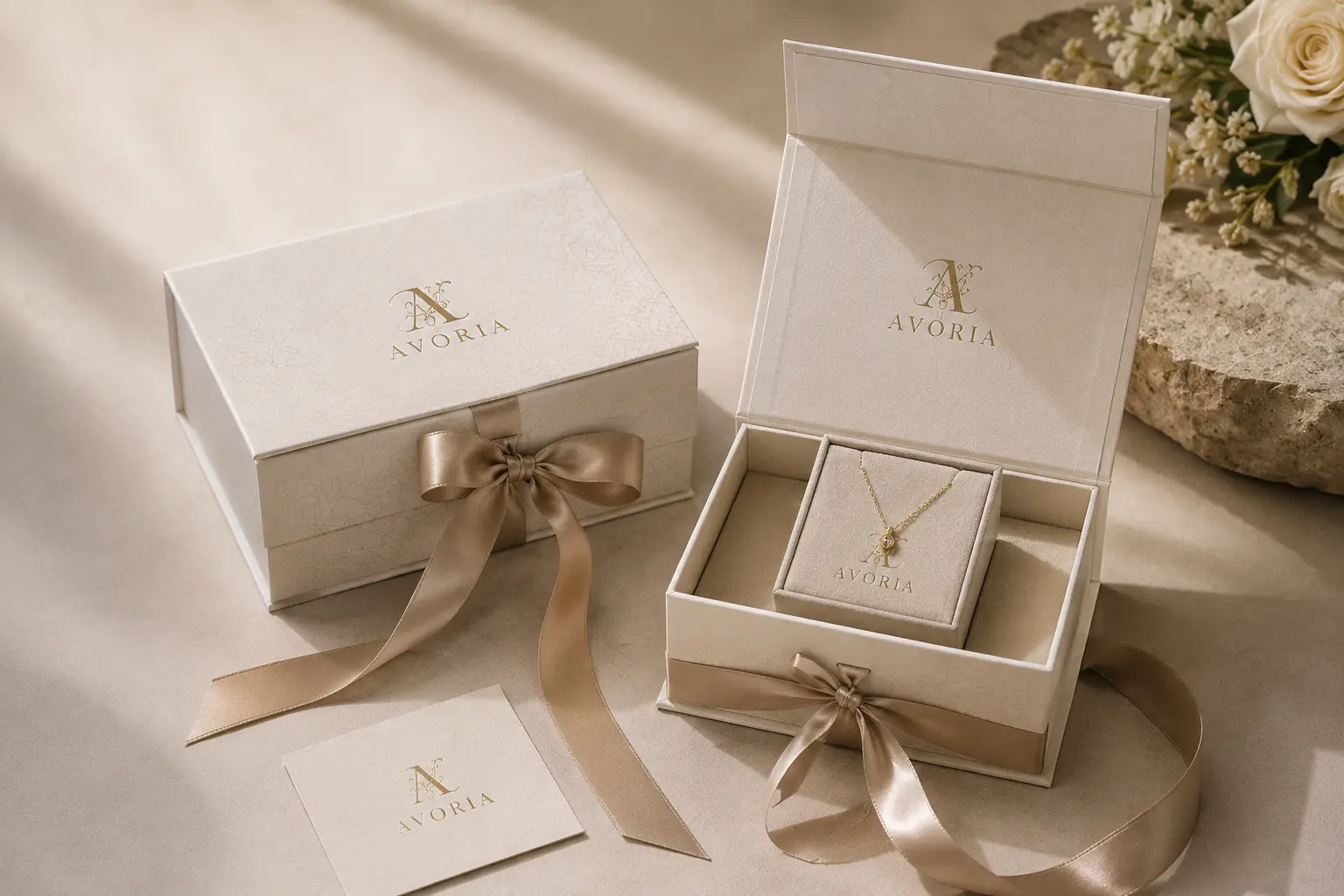Ribbon closure tie for custom rigid gift box packaging