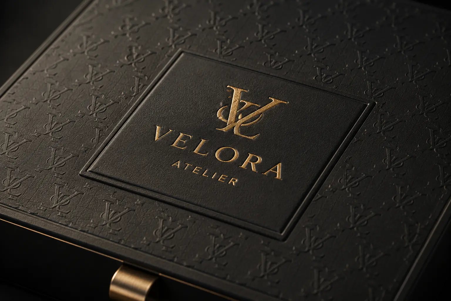 Foil stamping combined with embossing on custom packaging logo
