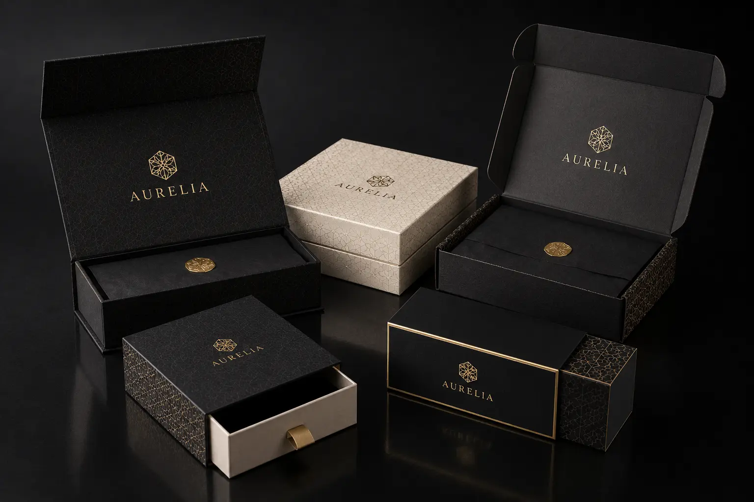 Foil stamping position on rigid boxes magnetic boxes and drawer boxes