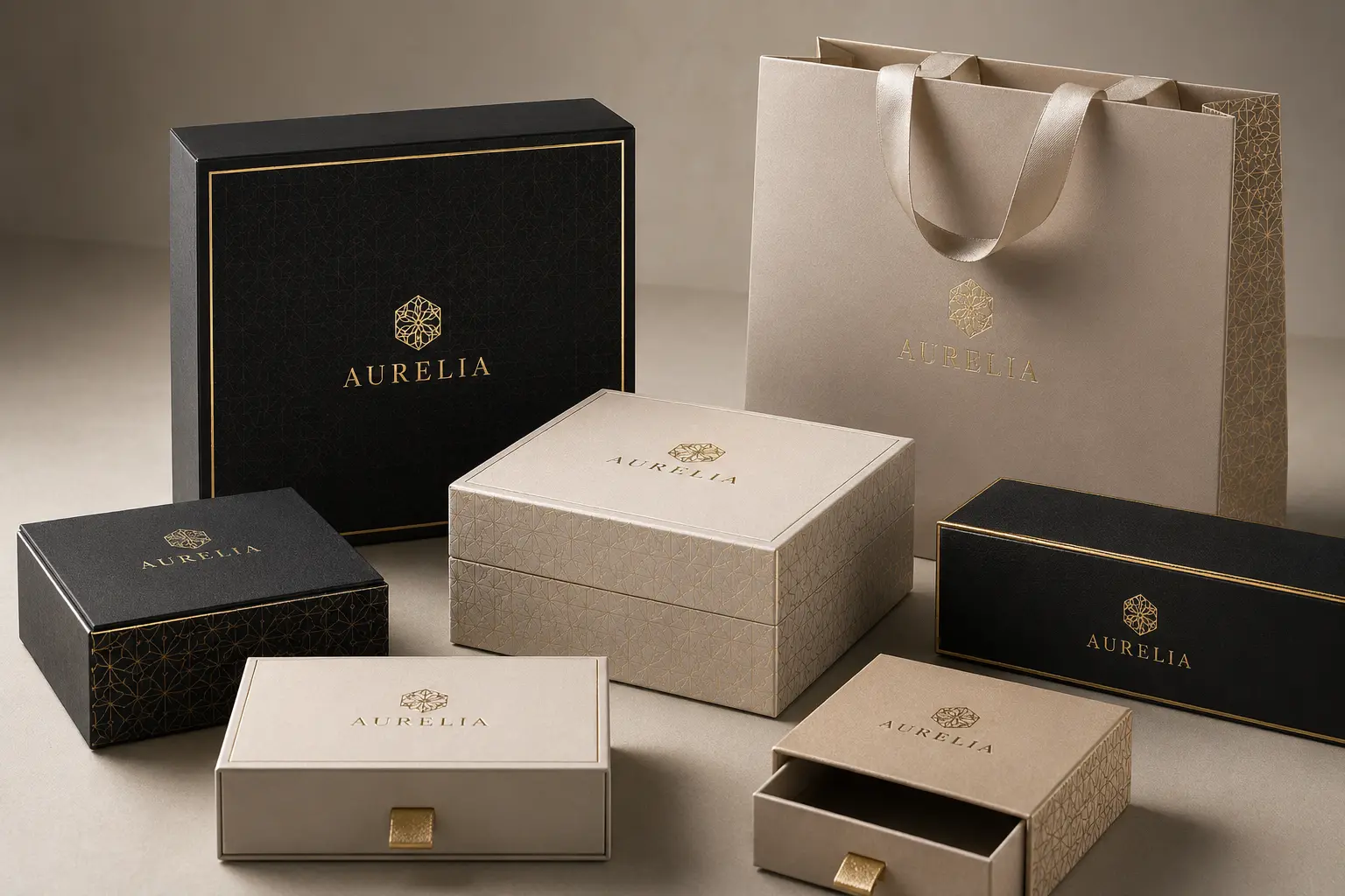 Gold foil stamping color sample for custom packaging