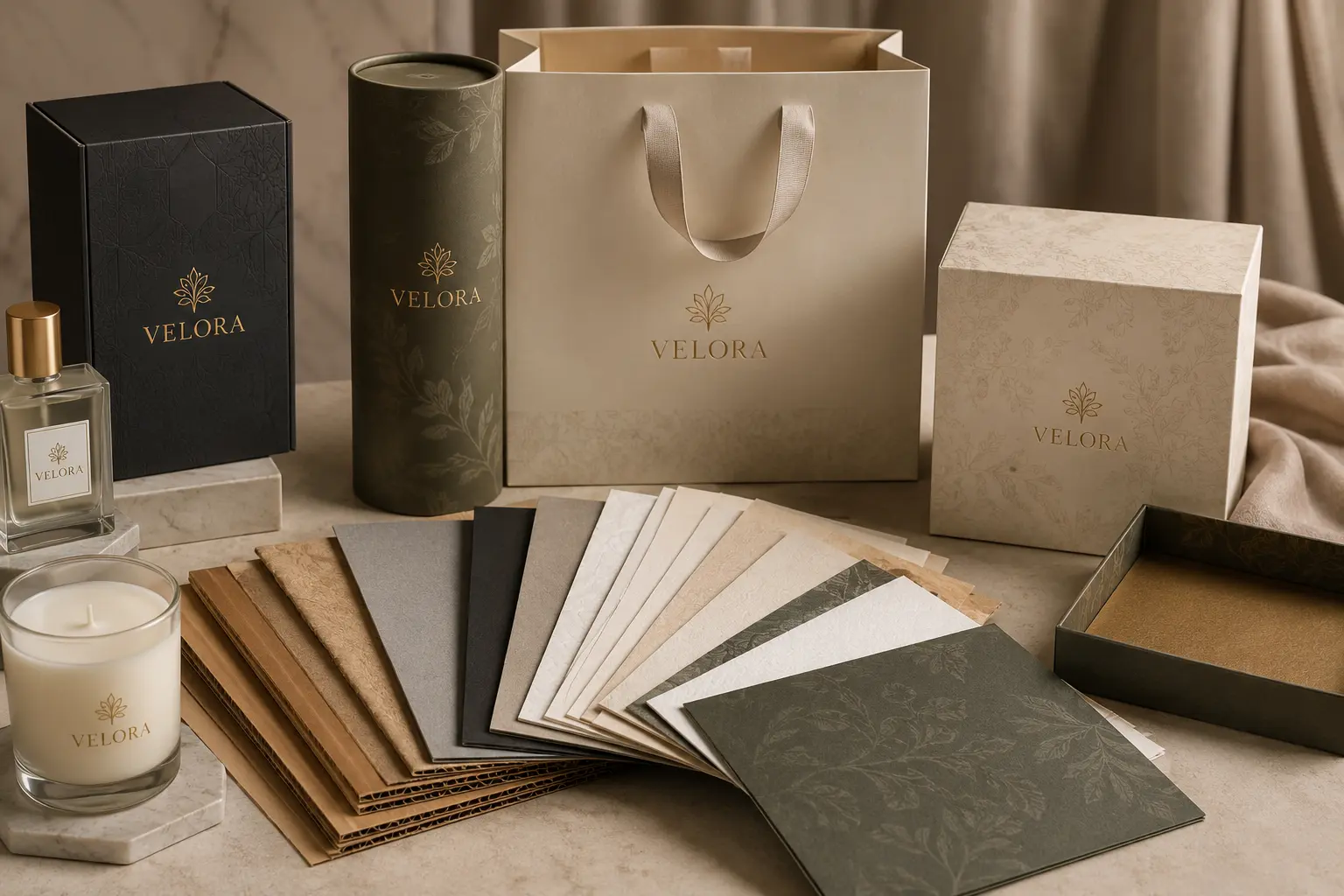 Packaging materials for custom boxes bags tubes and inserts