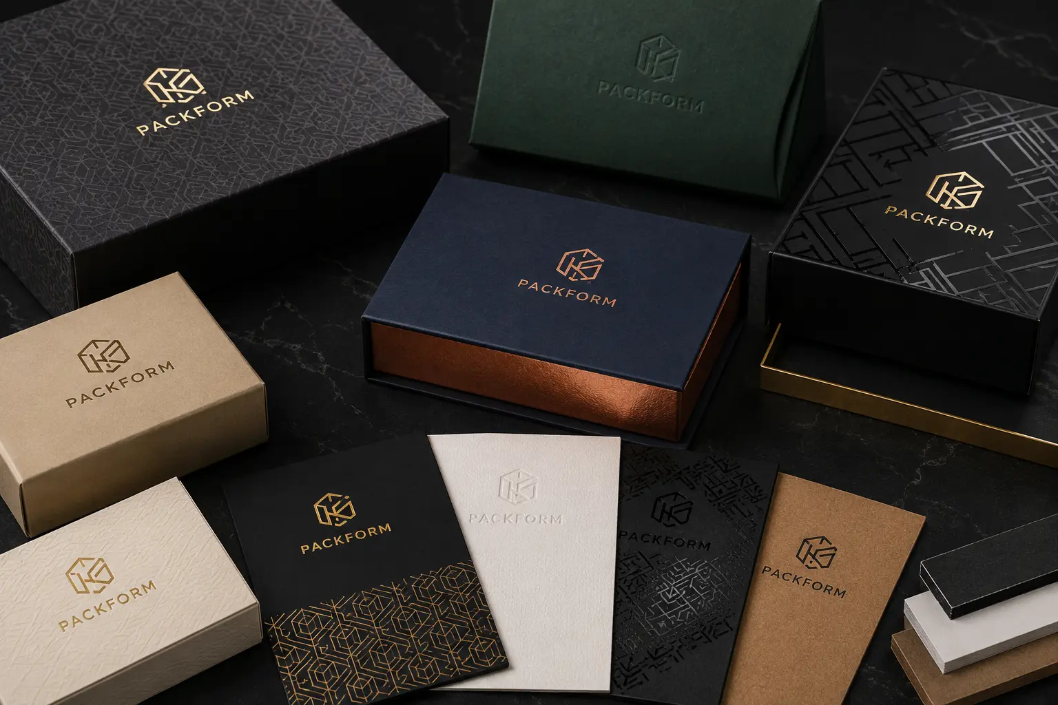 Paper bag and paper tube material samples for custom packaging