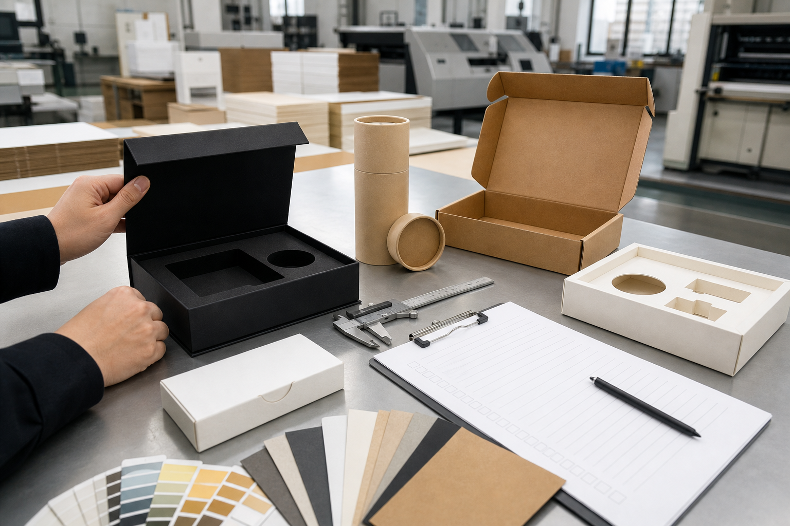 Physical sample check for custom packaging before bulk production