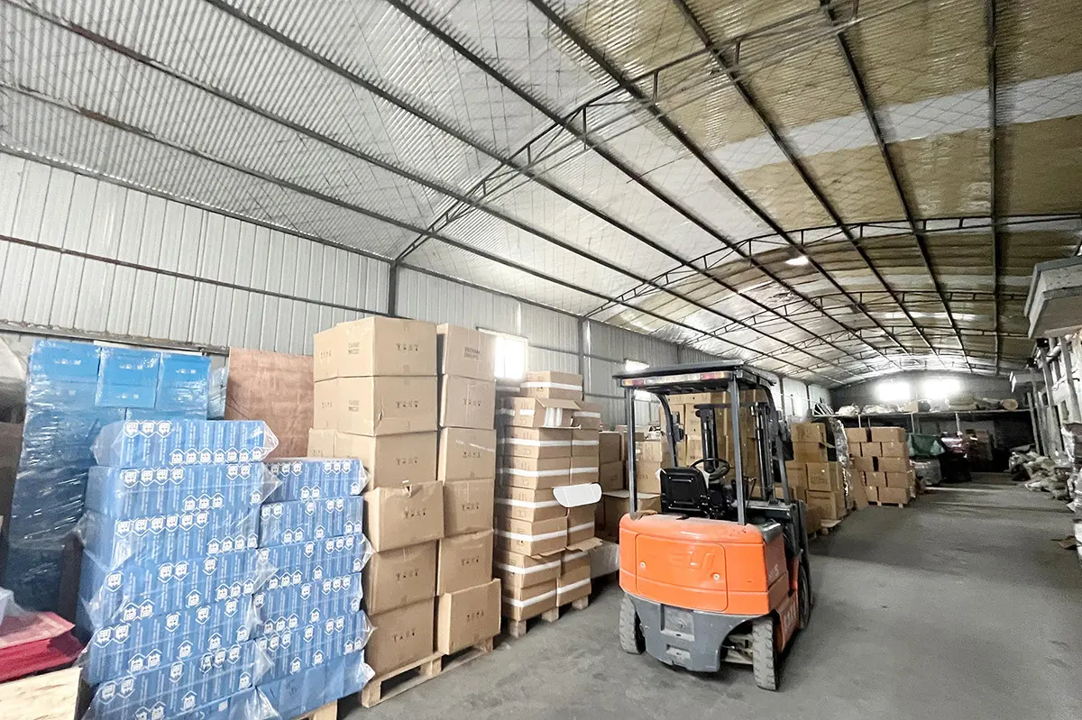 corrugated cartons stored for warehouse packing and shipment