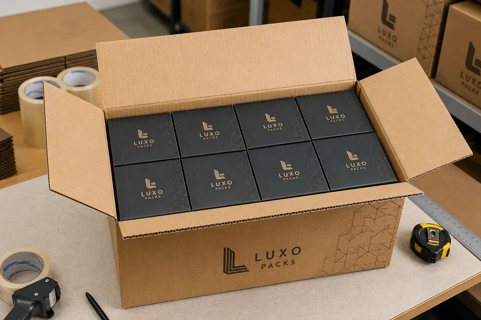 Outer carton size measurement before bulk production