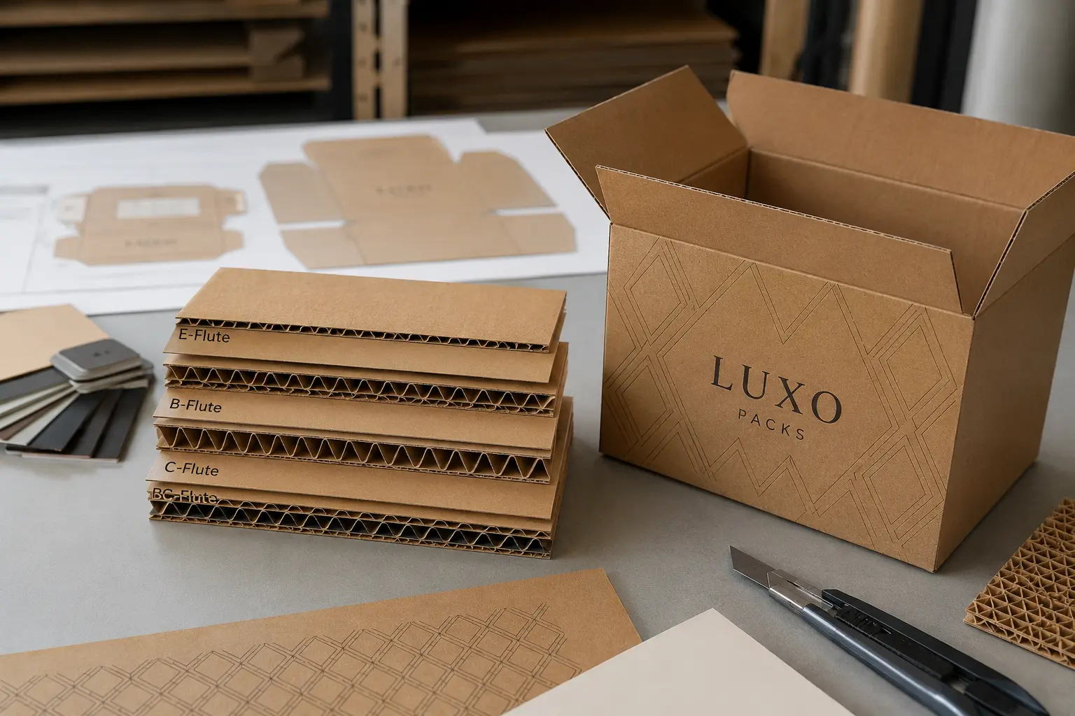 Corrugated flute cross-section for custom shipping cartons