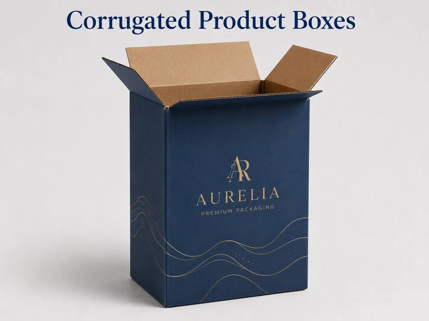 Printed corrugated product boxes for retail or shipping
