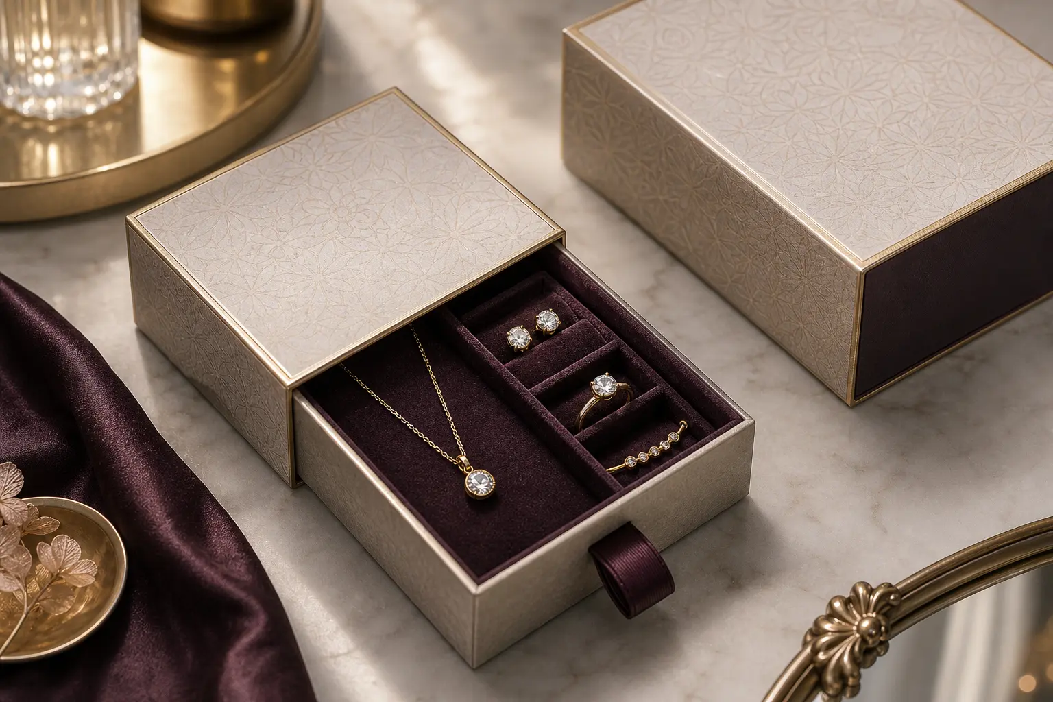 Custom drawer box for jewelry and accessories packaging