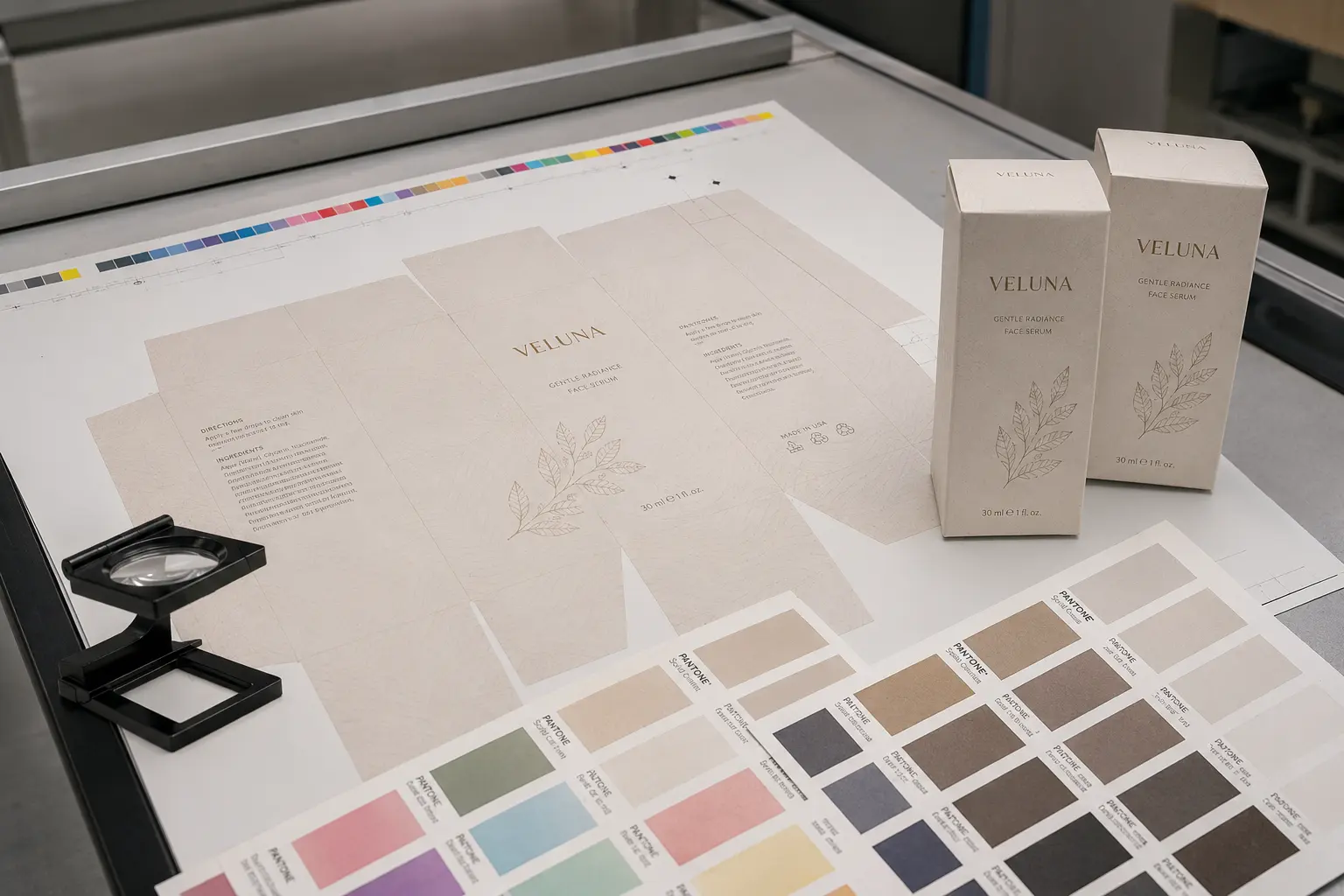 Print color proof for custom retail carton packaging