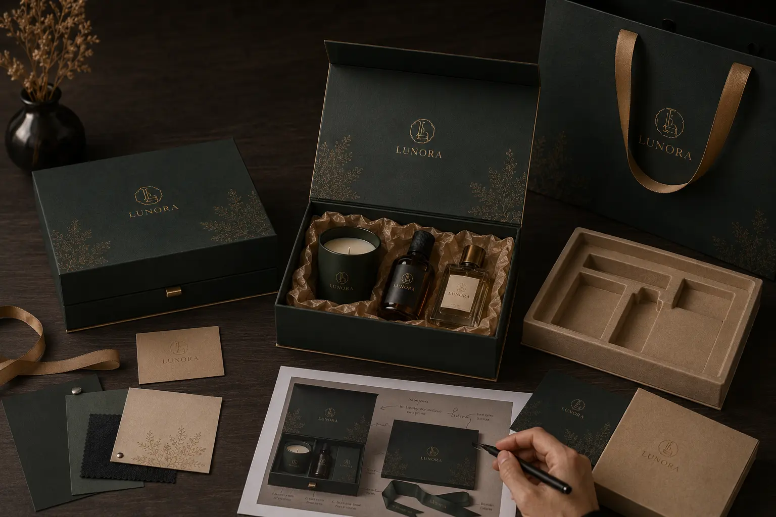 Custom gift box quote details for product list sizes artwork and target date