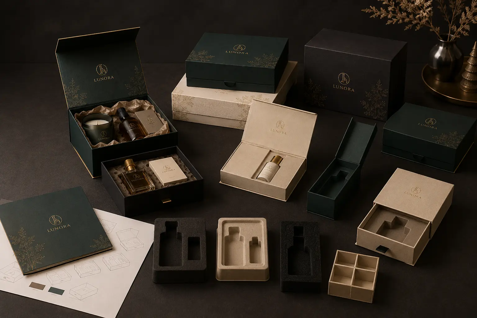 Gift box structure and insert planning for cost control