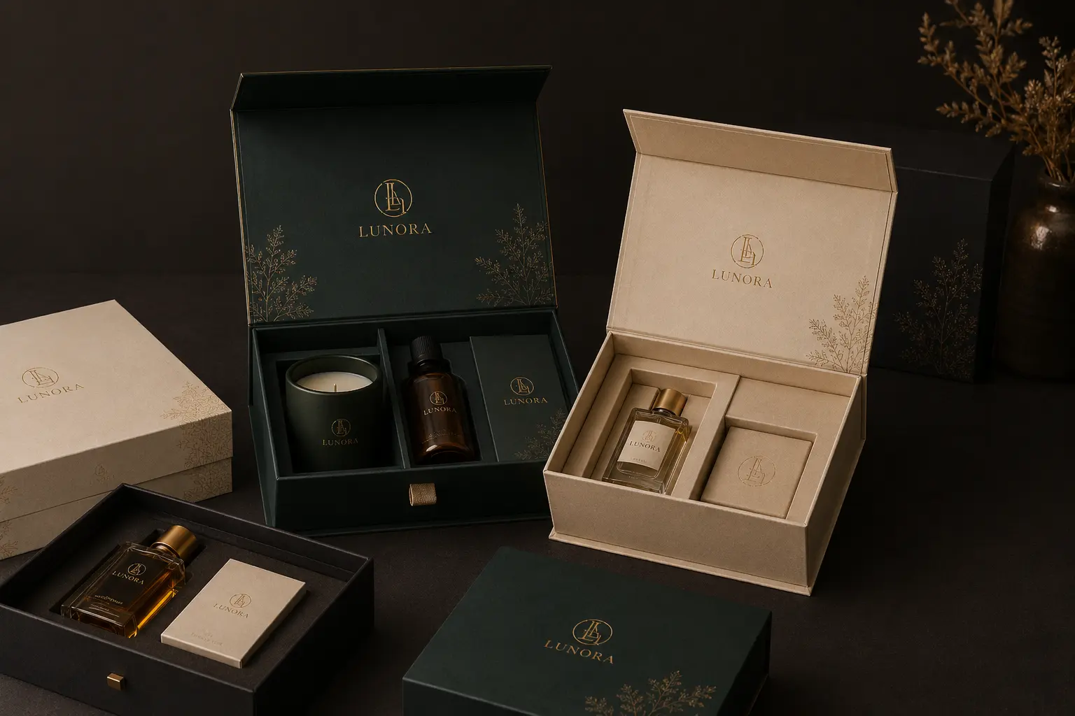 Printed gift box with insert before bulk production