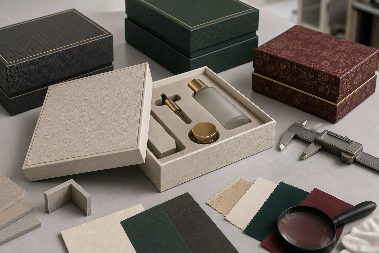 Lid and base box sample check before bulk production