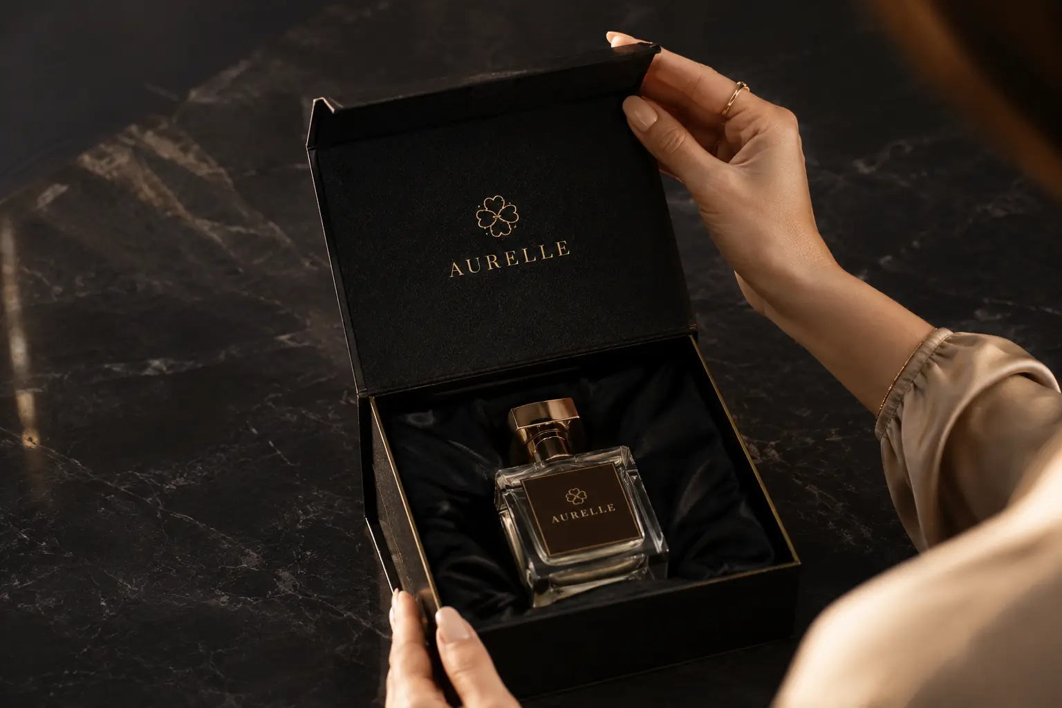 Luxury gift box opening sequence before bulk production