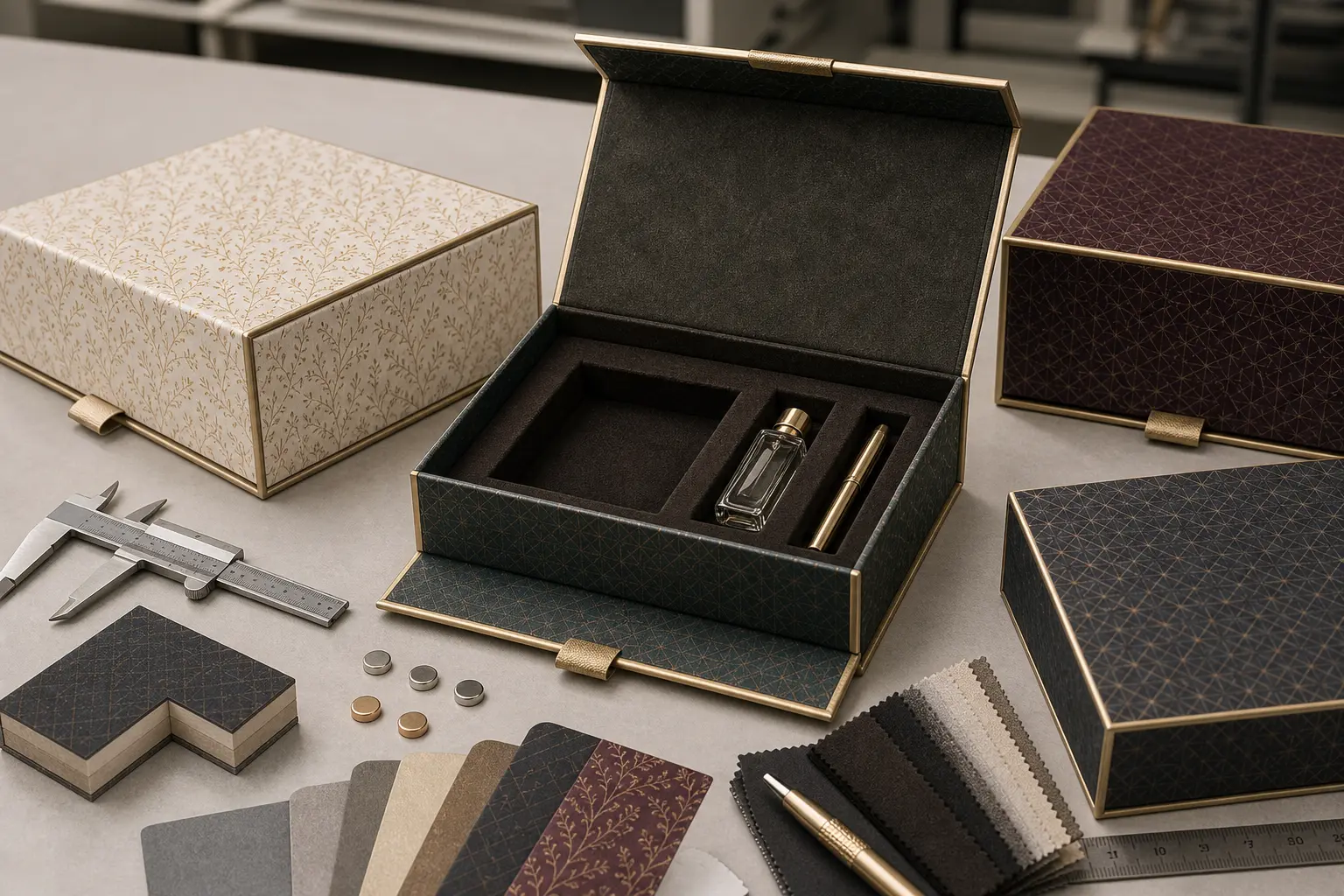Magnetic gift box sample before bulk production