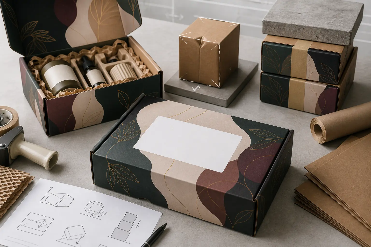 Shipping label placement and drop handling review for mailer boxes
