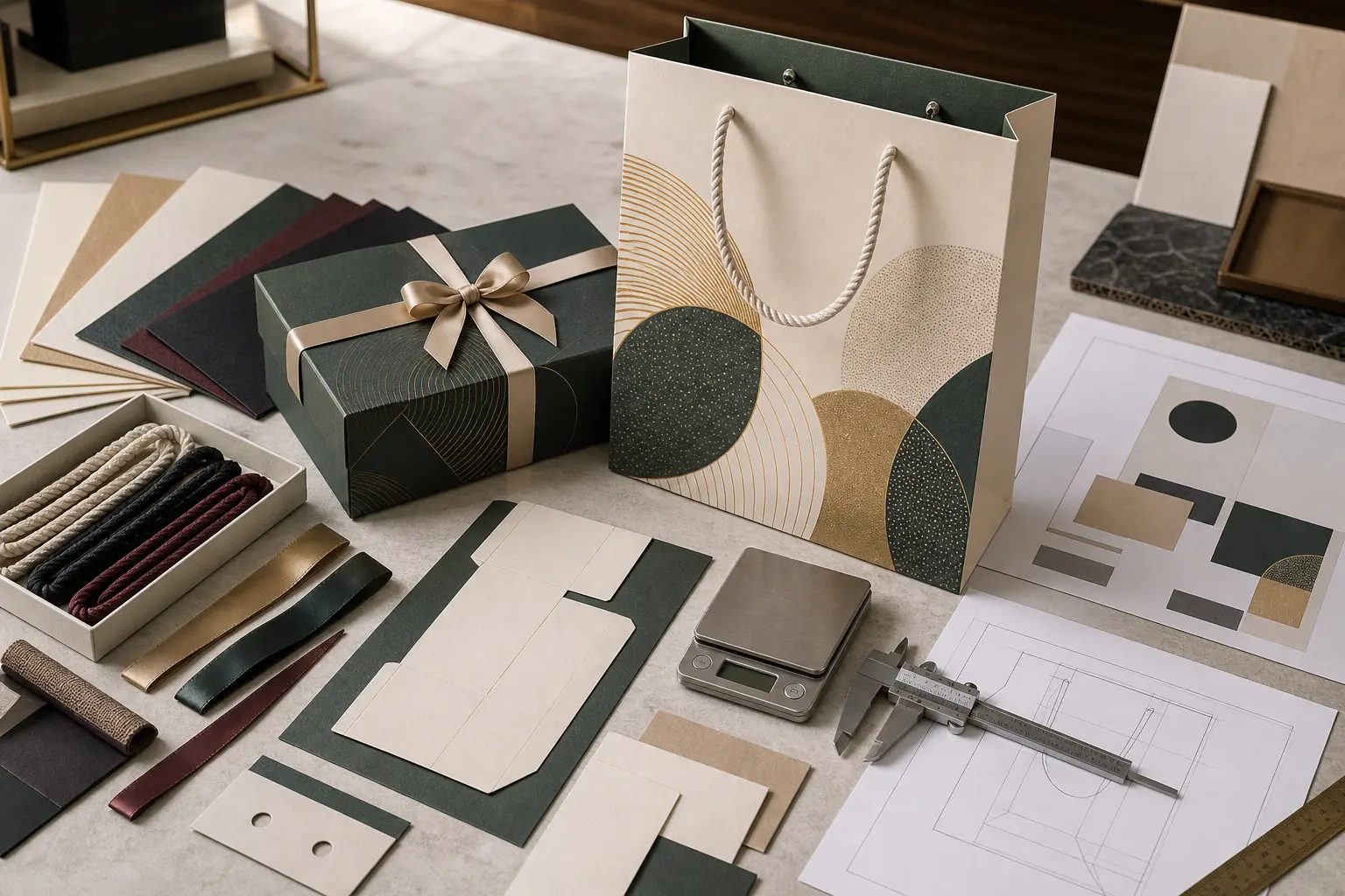 Custom paper bag quote details for box size weight handle and logo