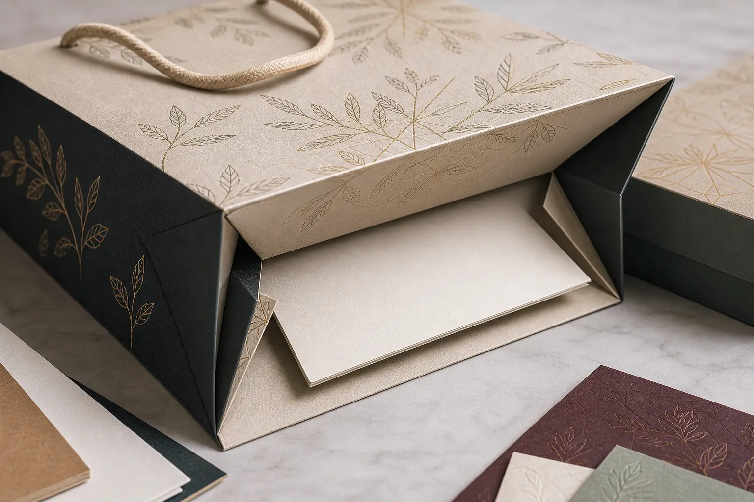 Bottom reinforcement detail for custom paper shopping bag