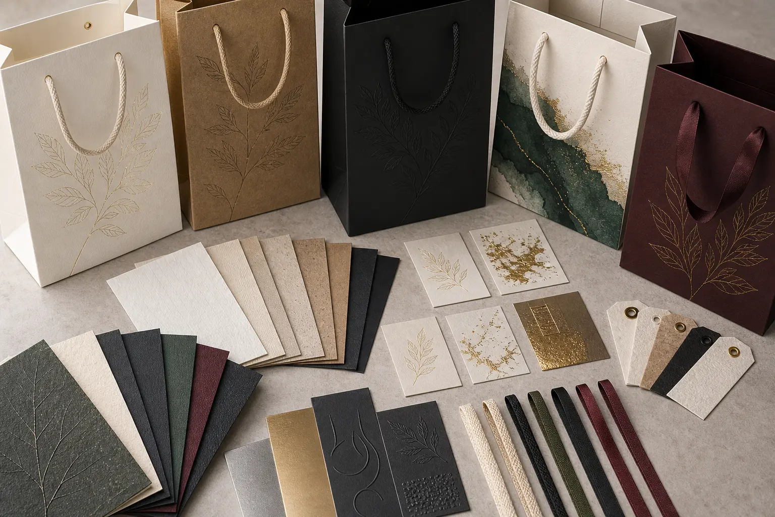 Kraft paper bag with printed logo for retail packaging