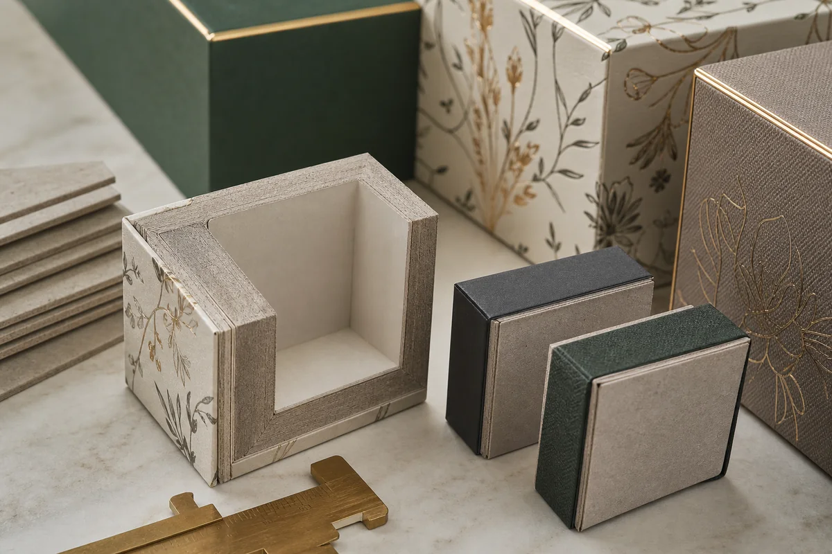 Greyboard thickness comparison for custom rigid boxes