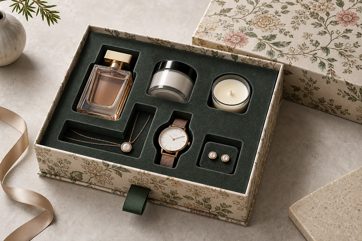Insert fit check inside a custom rigid gift box