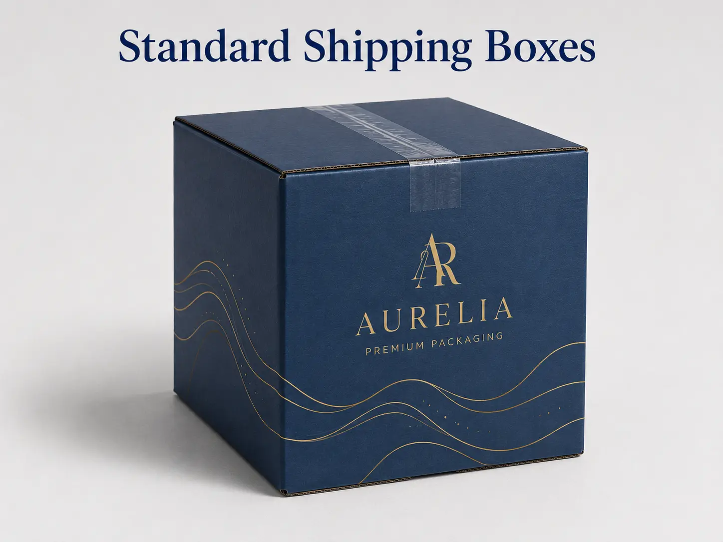 Standard corrugated shipping boxes with brand printing