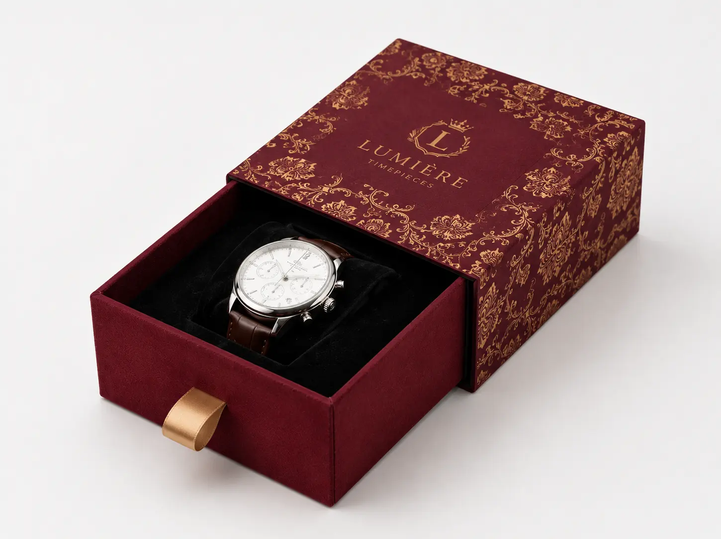 Luxury sliding drawer gift box with fitted insert